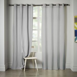 Linen + Cotton Blend Platinum Drapes (TWO)